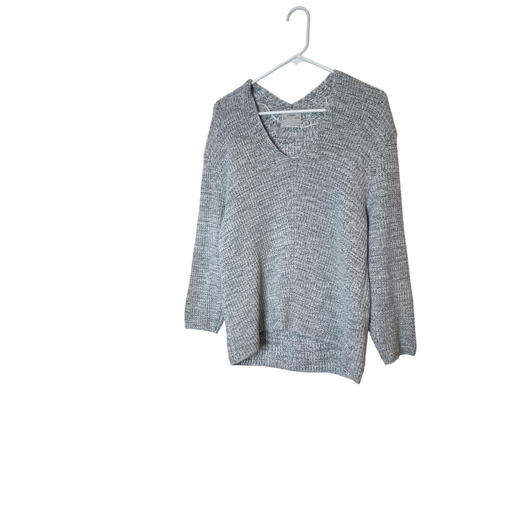 Urban Outfitters‎ Sweater Womens XS Gray V Neck Knit Pullover Chunky Cozy